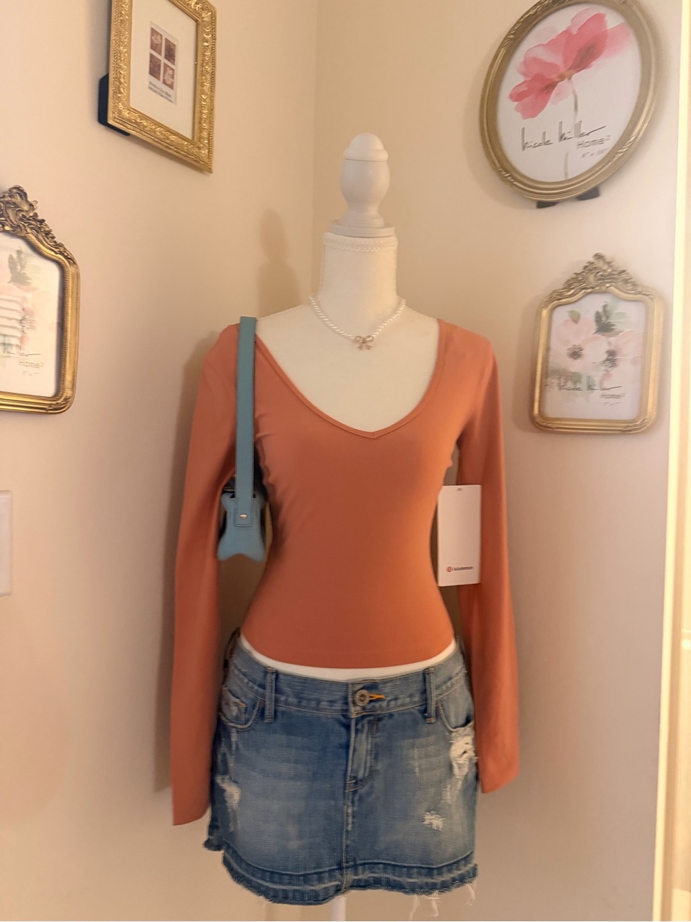 lululemon athletica Long-Sleeve Scoop Bodysuit in Terracotta Rust